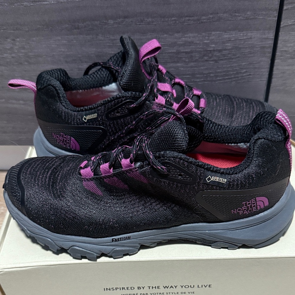 The North Face Women's Black and Pink Athletic Shoes